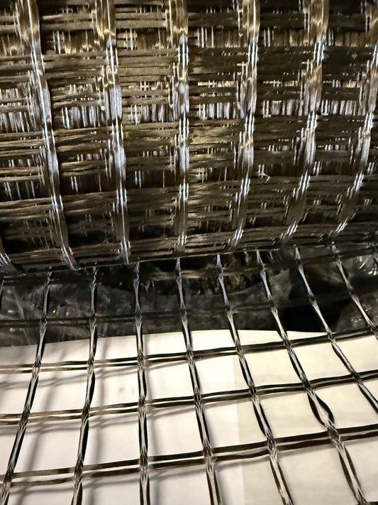 Basalt Fiber Grid 50/50 kN/m, Polymer Coating, 25×25 mm, Width 1 m, Roll 50 m²
